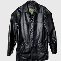 Eddie Bauer Men Tall M Genuine Leather Button Down Polyester Fill Black ... - £93.64 GBP