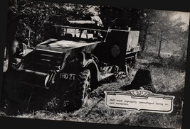 Rare Half track improperly camouflaged Lithograph WWII Era Army USA Vint... - $39.12