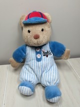 Carter's Little Rookie Baseball Plush Teddy Bear Rattle brown tan white blue red - $14.84