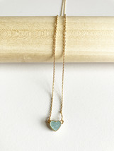 Candy Heart Necklace in Mint Mother of Pearl - $35.00