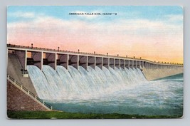 American Falls Dam Snake River Idaho ID UNP Unused  Linen Postcard M14 - $2.63