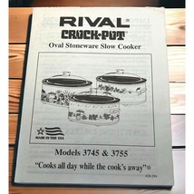 Rival Crock Pot Manual Models 3745 3755 Oval Stoneware Slow Cooker Instructions - £6.25 GBP