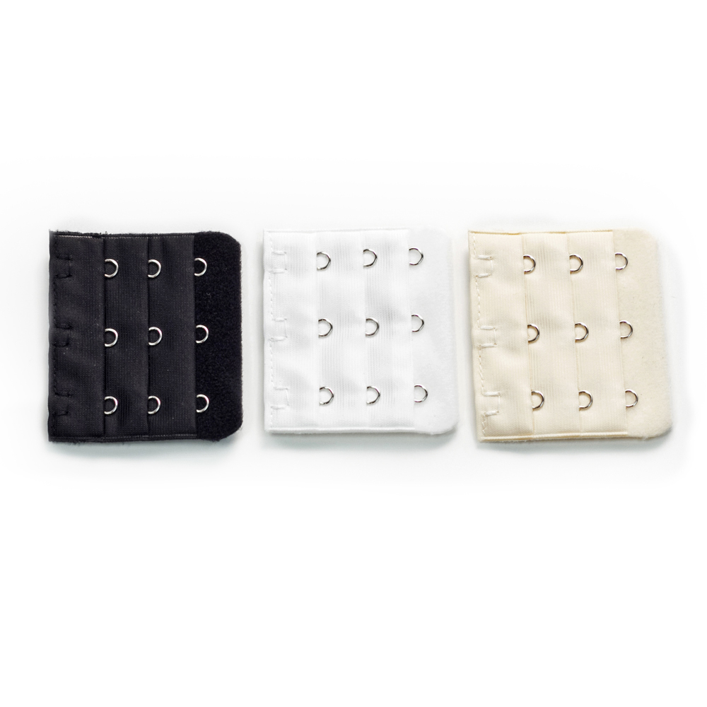 Pregnancy Bra Extender with Three-hooks (Value 3-Pack of Black, White and Beige)