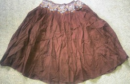 Womens Angie Size Small Brown Sequin Embellished Skirt Flair Cute - $14.99
