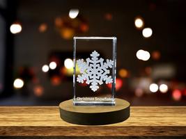 LED Base included | Delicate Christmas Snowflake | 3D Engraved Crystal Decoratio - £31.96 GBP+