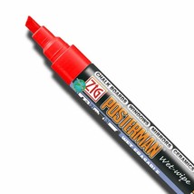 Red Zig Posterman Wet-Wipe Broad Chisel 6mm E Ra Sa B Le Liquid Chalk Marker PMA-550 - £16.37 GBP