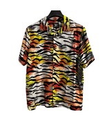 Ed Hardy Shirt Mens L Camp Button Down Multicolor Animal Tiger Print Vac... - $45.74 CAD