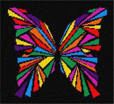 Pepita Needlepoint Canvas: Butterfly Geometry Colors, 10&quot; x 9&quot; - £61.12 GBP+