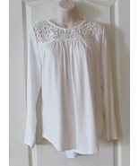 Philosophy Long Sleeve Crocheted Yoke Top Off-White Women&#39;s Sz M-XXL NWT... - $445.86 MXN