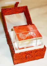 GORGEOUS LASER ETCHED CLEAR GLASS 3D ROOSTER CHICKEN PAPER WEIGHT - $22.00