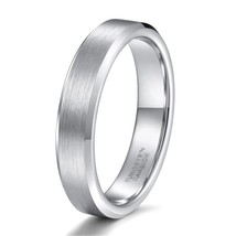 Somen Ring Men Silver Color 6mm Tungsten Ring Brushed Classic Wedding Bands Male - £18.82 GBP