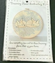 Dreaming Foxes. Embroidery Kit - 8&quot; Diameter Finished Size Hoop Not Incl... - £17.94 GBP