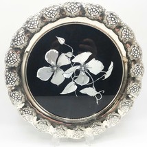 Vintage Metal Pierced Rim Floral Pattern Serving Tray - $100.37