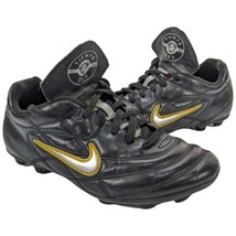 Kids Soccer Cleats Nike Tiempo 750 Size 1y 1 Y Youth Black Gold 2004 - £42.12 GBP