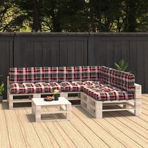 Pallet Sofa Cushions 7 pcs Red Check Pattern - $350.79 CAD