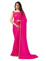 Women&#39;s Chiffon Plain Embellished Saree   Occasions &amp;  Formal Wear saree  1 Pcs - £24.61 GBP