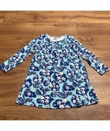 Hanna Andersson Girls Blue Purple Floral Long Sleeve Cotton Dress Size 5... - £21.65 GBP