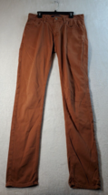 Zara Jeans Mens Size 30 Orange Cotton 5-Pockets Design Flat Front Straight Leg - £12.34 GBP