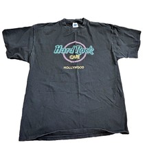 VINTAGE Hard Rock Cafe Hollywood Men&#39;s neon light style T shirt Y2K size XL - £17.56 GBP