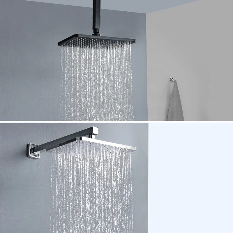 House Home 8/10/12 Inch Big Rain Shower Head ABS Plastic Square and Round Top Sh - £57.28 GBP