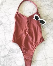 L*Space Swimwear Stella Button Front Open Back One Piece Bodysuit (4) Nwt $180 - £113.36 GBP