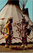Oklahoma Indians Indian City Traditional Dress Decorated Teepees Postcard V7 - £11.95 GBP