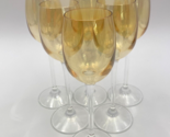 SET OF 6 (SIX) 4 oz Marigold Gold Clear Stem Liquor Crystal Goblets 6-7/... - $67.40