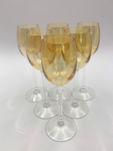 SET OF 6 (SIX) 4 oz Marigold Gold Clear Stem Liquor Crystal Goblets 6-7/... - £53.57 GBP