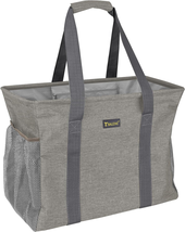 Extra Large Utility Tote Bag with Wire Frame for Storage (Beige, 16.5&#39;&#39;X14&#39;&#39;X10&#39; - £27.80 GBP