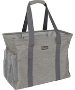 Extra Large Utility Tote Bag with Wire Frame for Storage (Beige, 16.5&#39;&#39;X... - £27.64 GBP