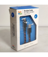 Tech &amp; Go Extra Long 9 ft. Braided Cable for USB C to USB-A Black (131 3... - $19.70 CAD