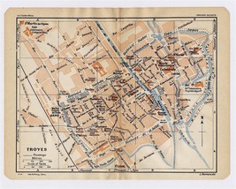 1930 Original Vintage City Map Of Troyes / Champagne / France - £16.87 GBP