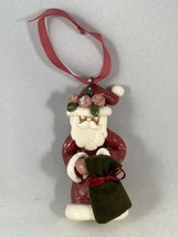 Vintage Cute Happy Sculpey Clay Santa Claus Christmas Ornament - 3.5&quot; Tall - £6.10 GBP