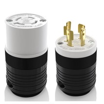 Elegrp Nema L14-20P And Nema L14-20R Locking Plug And, 1 Set, Black/White - £31.69 GBP