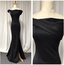QSYYE Black Evening Dresses   Off the  Split Formal Gown Strapless One Strap Fit - £102.77 GBP