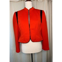 Vintage 1980s Leslie Fay Red Victorian Regency Hostess Secretary Jacket ... - $38.00