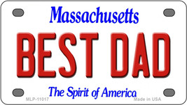 Best Dad Massachusetts Novelty Mini Metal License Plate Tag - $284.59 MXN