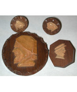 Carved Wood Man Figure Pin/brooch Jewelry LOT Canada carving vintage - $15.00