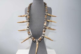 Early Native American Sterling and Deer Antler Necklace - $1,296.90