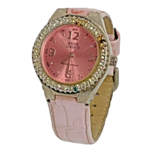 Anne Klein II Pink Embossed Leather Rhinestone Bezel Watch - £6.22 GBP