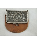 1900 Snap Coin purse leather metal ornate lady Eldred MN farmer elevator... - $206.72 CAD