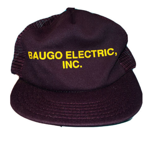 Baugo Electric, Inc. Elkhart, Indiana Vintage Promo Burgandy Snapback Hat  - $9.38