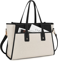 Missnine Tote Bag Canvas Laptop Bag 15.6 Inch Work Bags for Women Teache... - £43.32 GBP