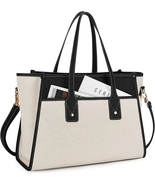 Missnine Tote Bag Canvas Laptop Bag 15.6 Inch Work Bags for Women Teache... - £43.20 GBP