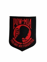 AES POW MIA Powmia Prisoner 4.5&quot;x6&quot; Black Red Wholesale lot of 6 Iron On Patch - £15.09 GBP