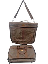 Oleg Cassini Folding Suitcase Suit/Garment Bag/Luggage/Travel Bag Combo Set of 2 - £130.72 GBP