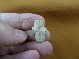 CR594-9) 3/4&quot; Fairy Stone CHRISTIAN CROSS Staurolite Lucky Crystal lucky charm - £12.00 GBP