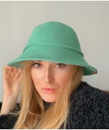 Green hat acrylic thread basket hat, crochet hat knitted basket, hat uni... - £71.94 GBP