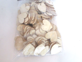 Studio His &amp; Hers 100 pcs Wooden Heart Shapes 1-1/2&quot; Crafts Scrapbooking Favors - £4.73 GBP