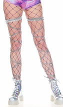 Silver Metallic Leg Wraps Straps Attached Garter Shimmer Rave Costume 99... - $14.84